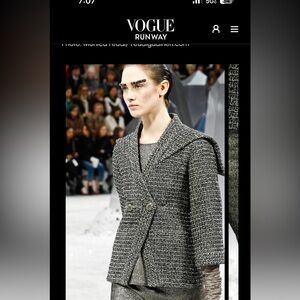 CHANEL 12A TWEED CC LOGO BUTTON JACKET BLAZER FR38 US6